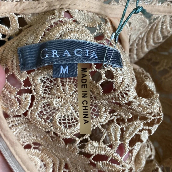 Gracia nude/tan mini dress size Medium NWT - Picture 11 of 15